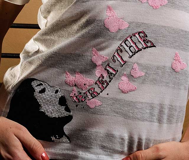 Breathe Girl's Heather V-neck, Stripe