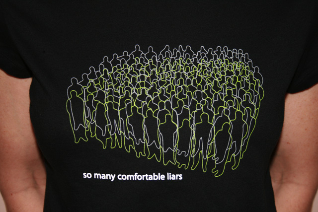 So Many Comfortable Liars Girl's Cap Sleeve Tee, Black